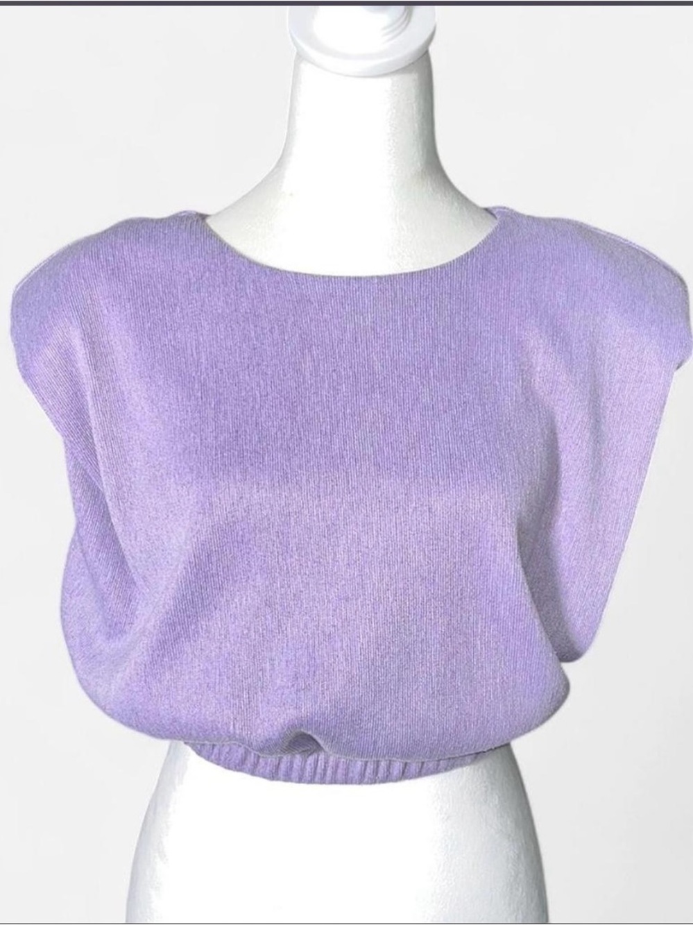Lavender Knit Cropped Top